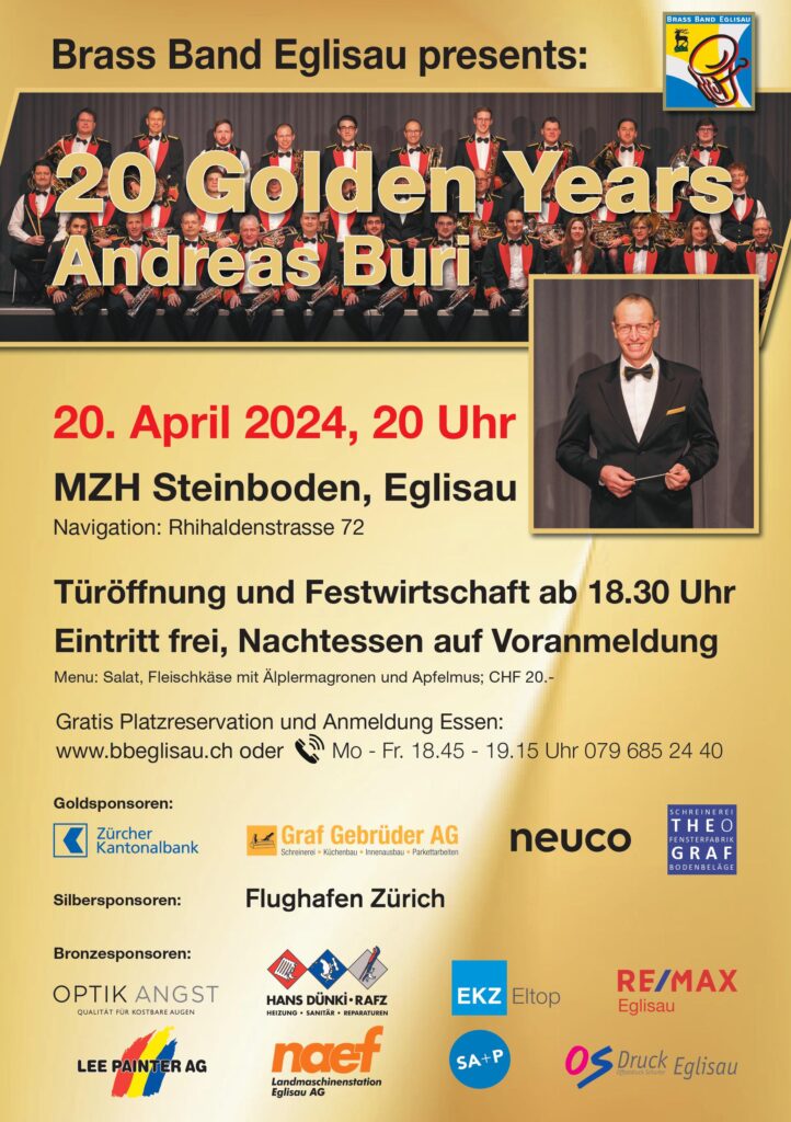 Brass Band Eglisau, 20 Golden Years Andreas Buri