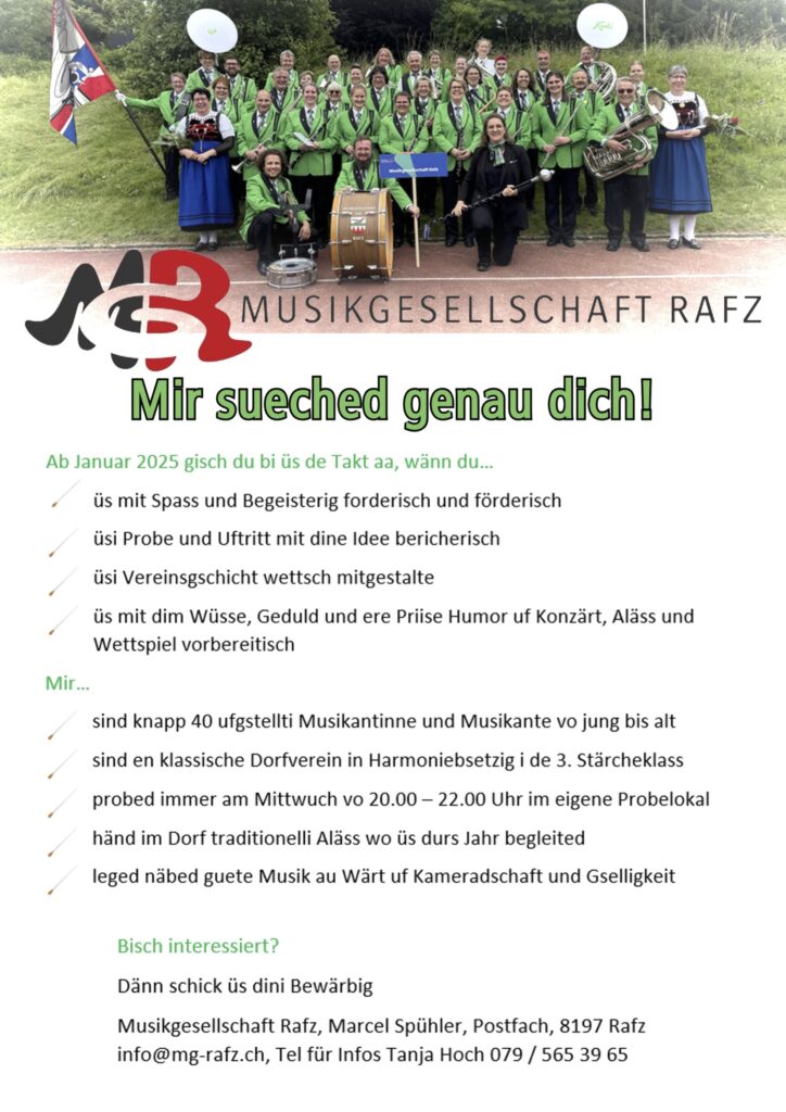 Musikgesellschaft Rafz sucht neue Direktion