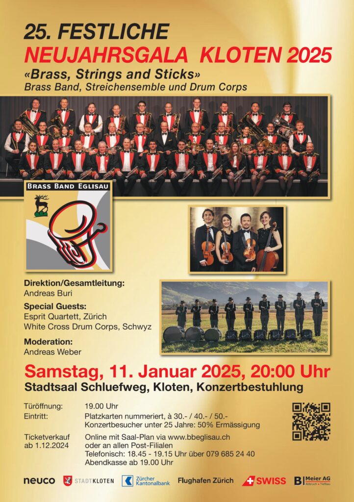 Brass Band Eglisau  25. Festliche Neujahrsgala Kloten