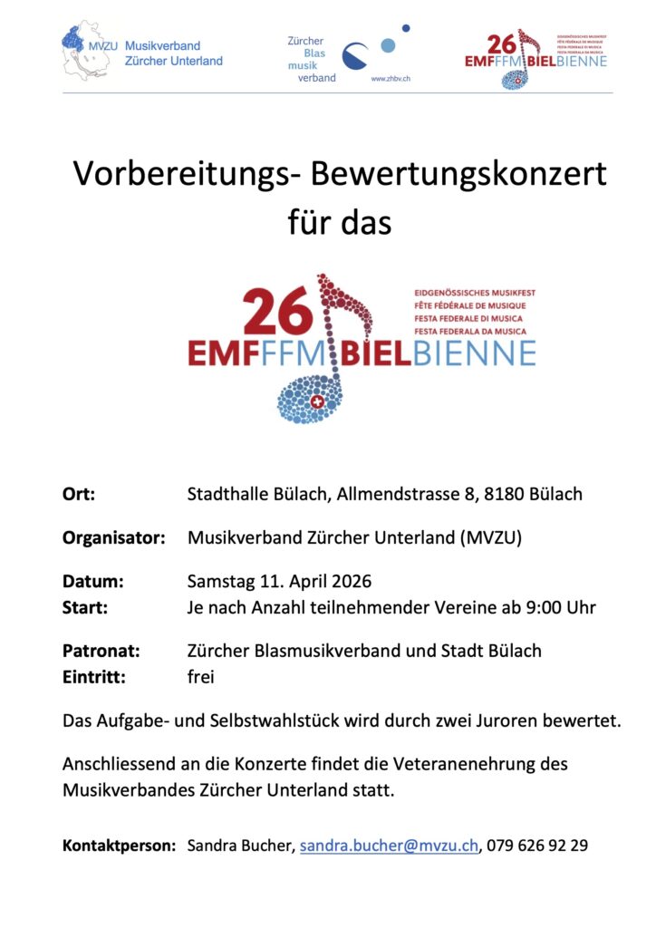 Vorbereitungs- Bewertungskonzert für das EMF 2026 in Biel