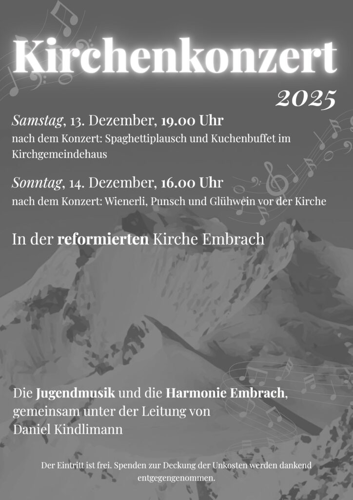 Musikverein und Jugendmusik Embrach  >Kirchenkonzerte